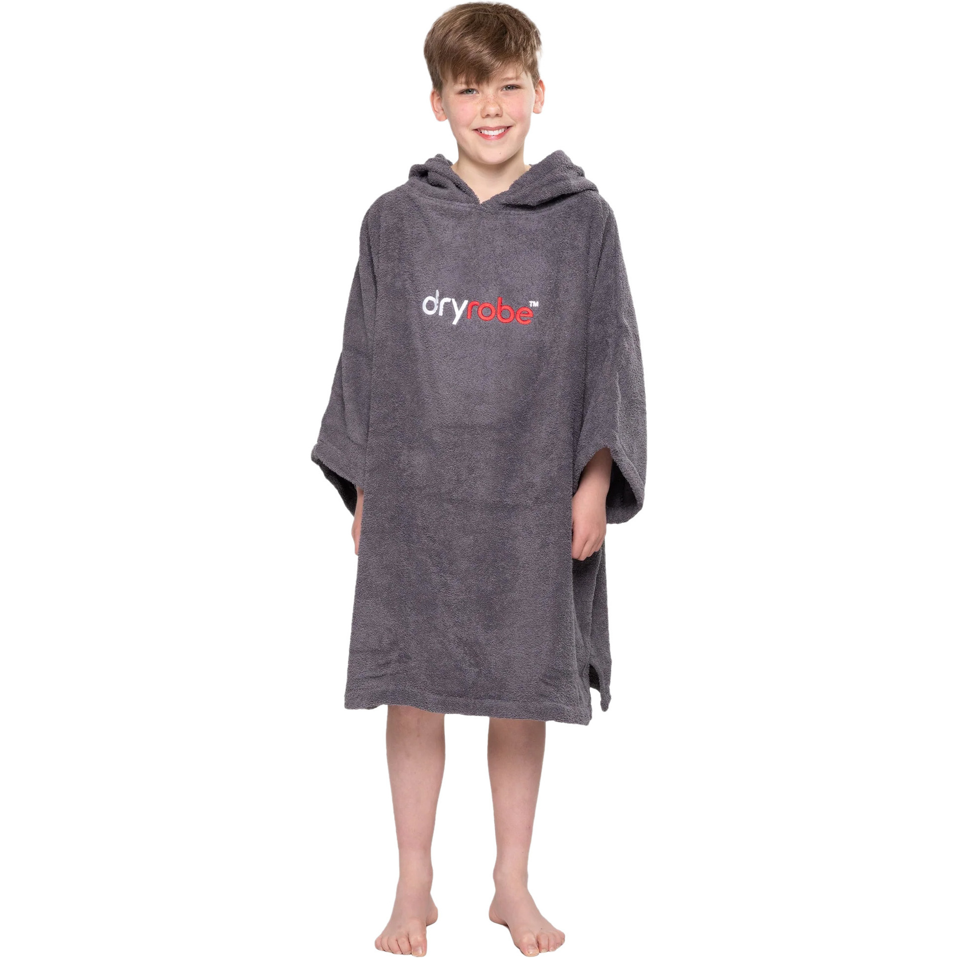 2026 Roupão Com Capuz De Algodão Orgânico Para Crianças « Dryrobe » V3DRJOCTR - Slate Grey